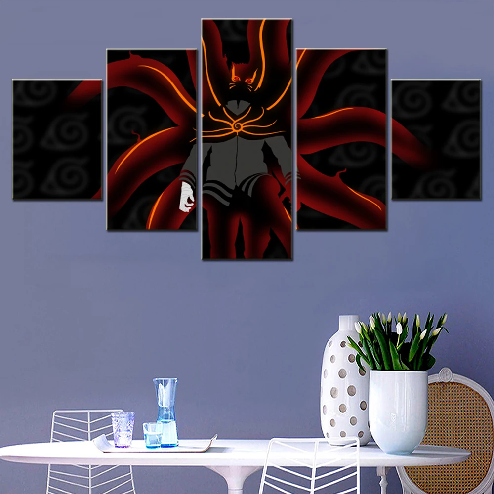 

5 Pieces Wall Art Canvas Animation Poster Boruto Wallpaper Living Room Picture Print Home Decor Bedroom Mural Artwork Framework