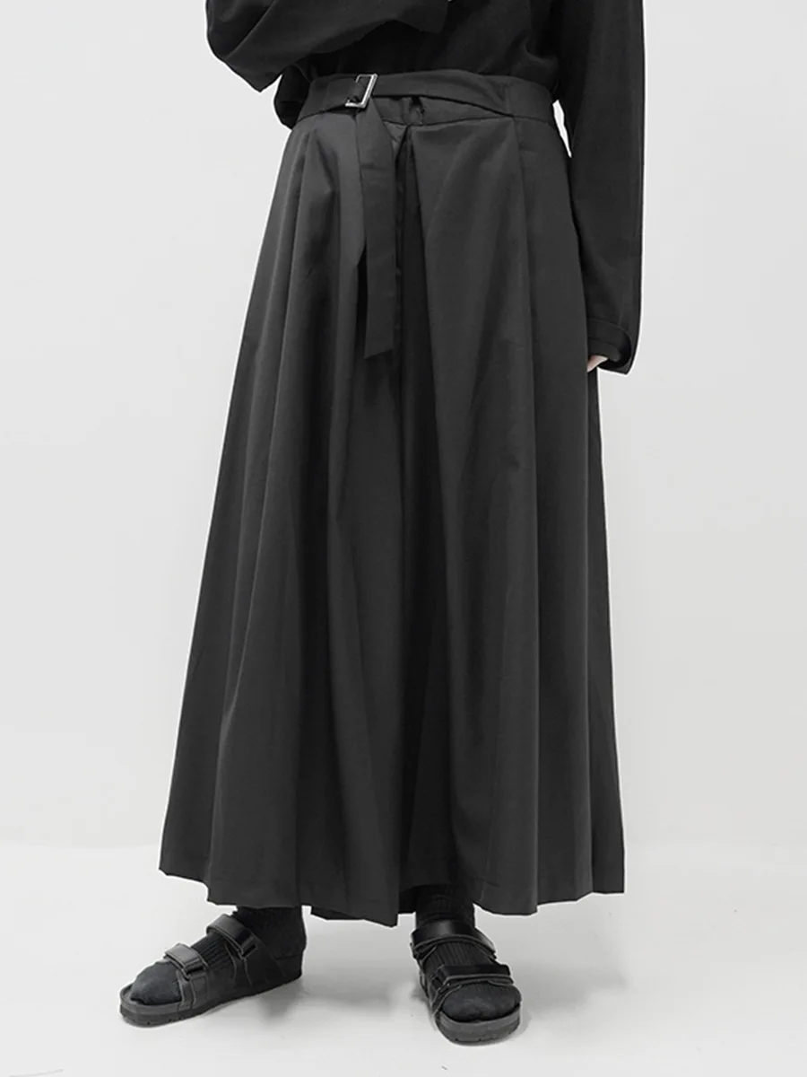 

Men's Loose Black Wide Leg Capris 2022 New Large Spring And Autumn Fashion Personalized Simple Casual Pants