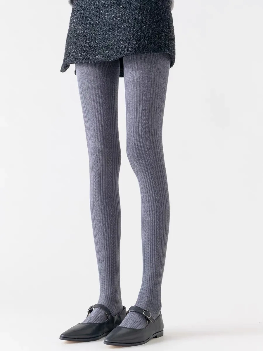 Весенне-осенние женские винтажные вязаные леггинсы Mori Girls Wheatear Jacquiard 300D в