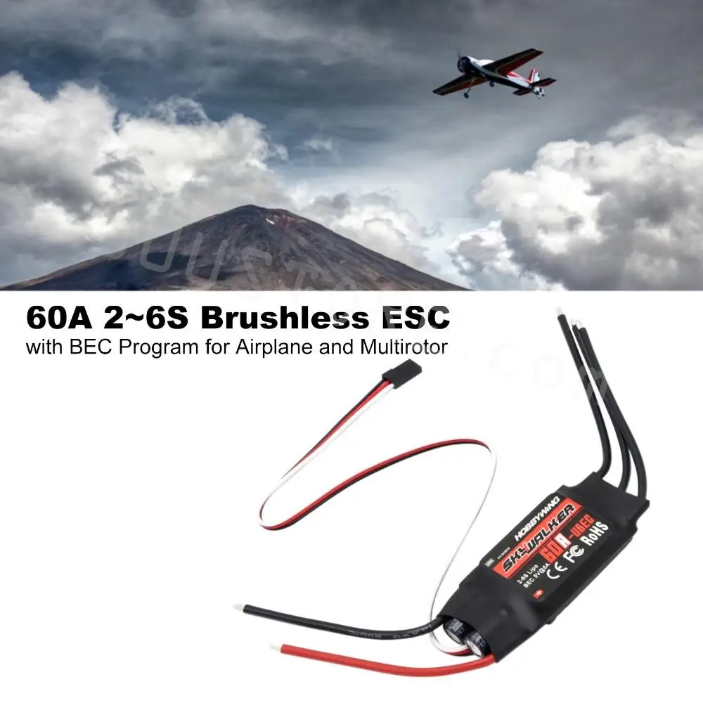 Skywalker 60A ESC бесщеточный UBEC 3A 2-6S LIPO для RC FPV квадрокоптера самолет