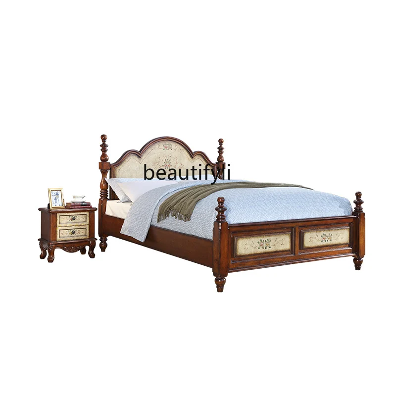 Американская Загородная кровать из массива дерева 1 8 м Главная спальня