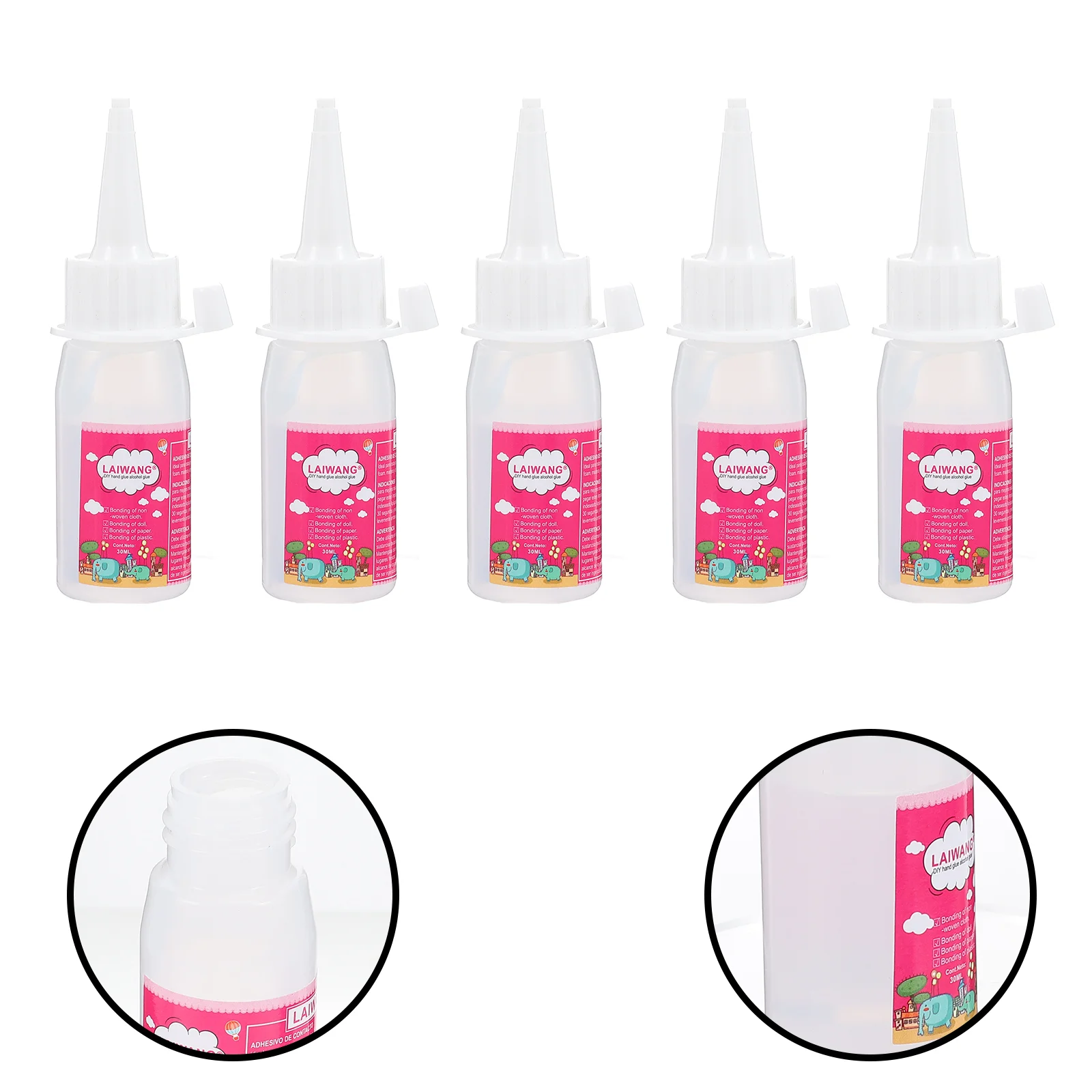 

5PCS Glue Application Bottles Empty Glue Dropper Bottles Fine Tip Glue Bottle Glue Applicator Bottles for Shop
