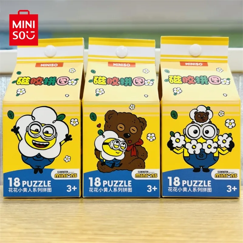 Оригинальный Миньон MINISO с цветочным рисунком симпатичная магнитная головоломка