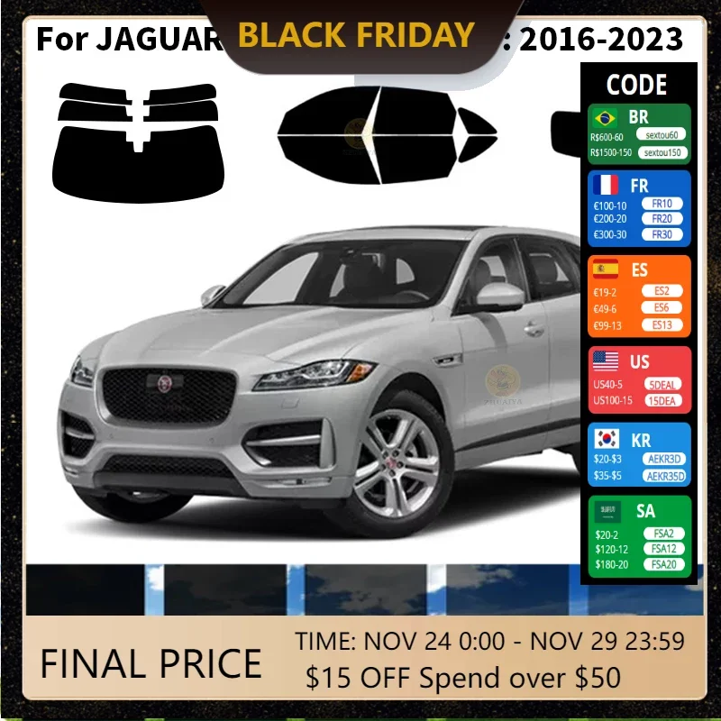 

Precut nanoceramics car UV Window Tint Kit Automotive Window Film For JAGUAR F-PACE 4 DR SUV 2016-2023