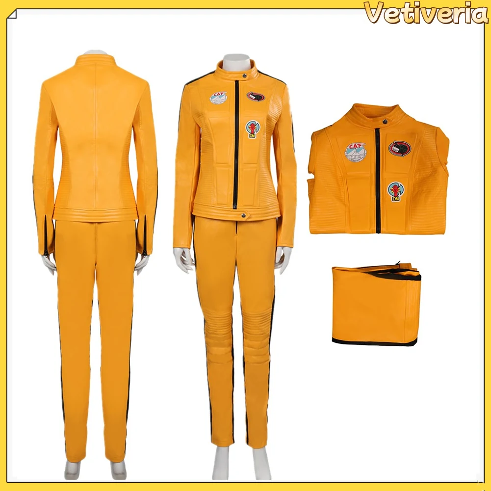 Невеста Косплей Убить Билла Костюм Пальто Брюки Куртка Наряды Фантазия Хэллоуин