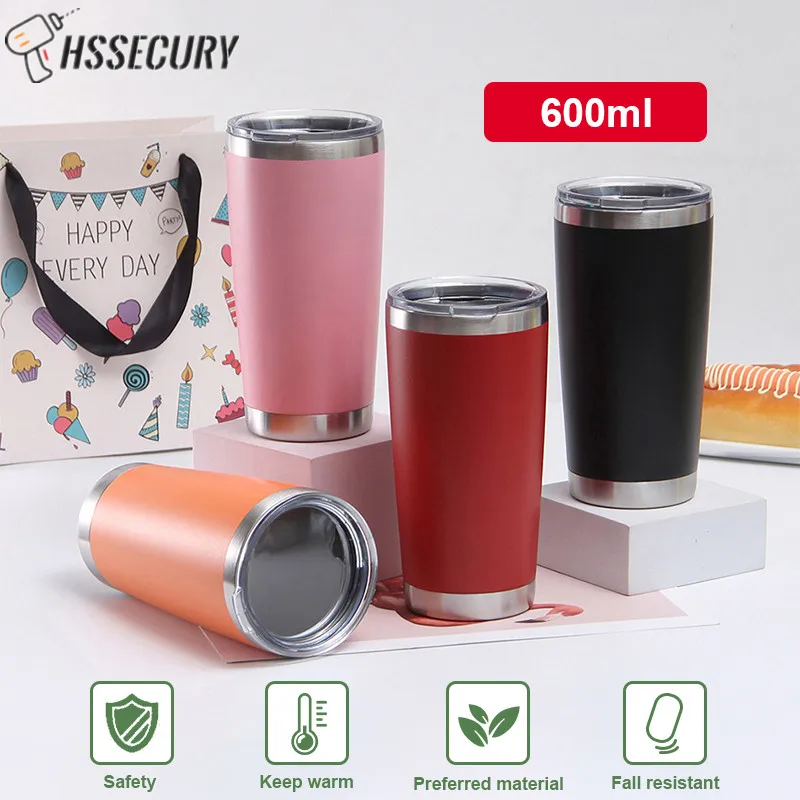 

Thermal Mug Beer Cup 600ML Stainless Steel Thermos For Tea Coffee Water Bottle Vacuum Tea Mug Wide Mouth Water Bottle Drinkware