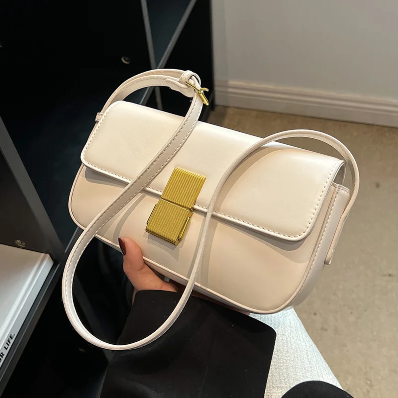 

Однотонные сумки через плечо с клапаном для женщин, Новинка весна-осень 2023, трендовая дизайнерская классическая сумка на плечо, сумки и кошельки