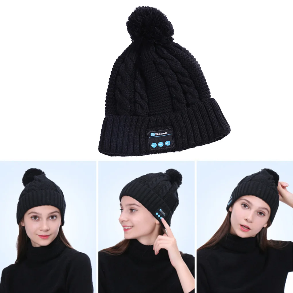 

Wireless BluetoothV5.0 Hat Smart Microphone Music Headset Headphone Winter Cap for Outdoor Sport, Khaki