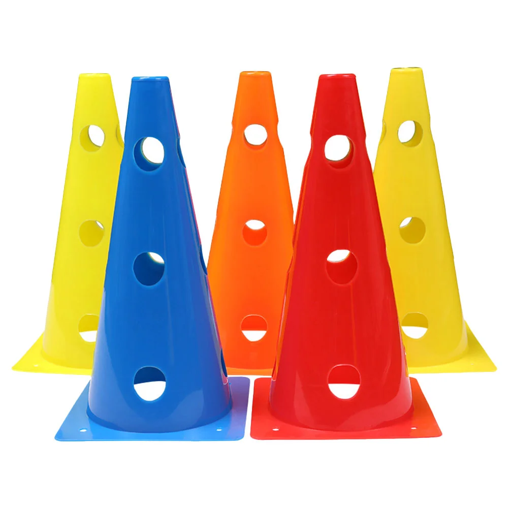 

5 Pcs Orange Soccer Ball Football Logo Bucket Training Tool Compact Marker Cones Cell Pe Small Equipment Practice icons