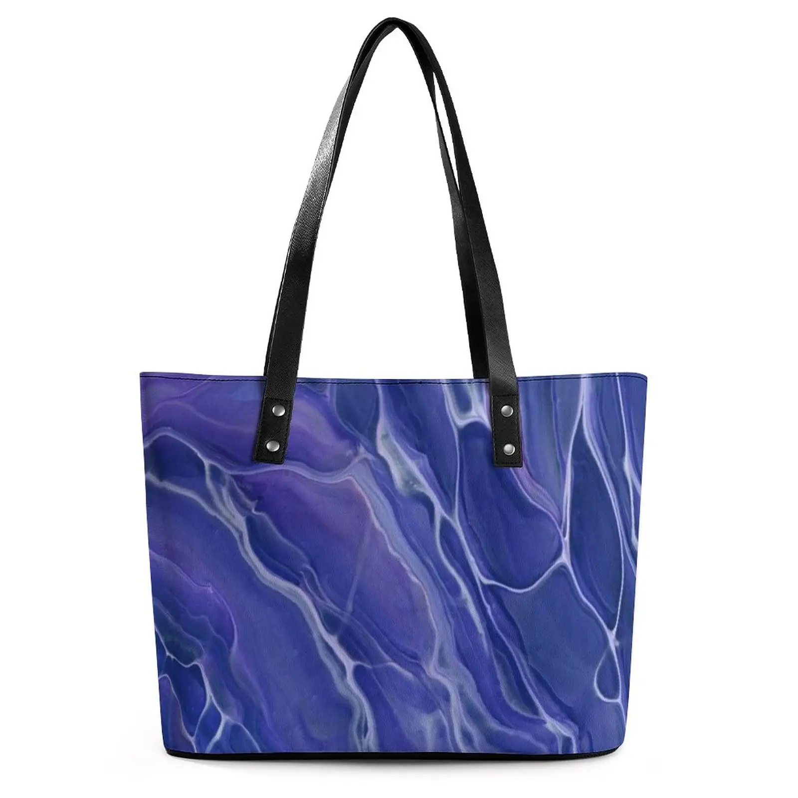 

Сумка-тоут из искусственной кожи, модный школьный ранец лавандового и голубого мрамора с принтом в стиле Фэнтези и абстракции, пляжные порт...