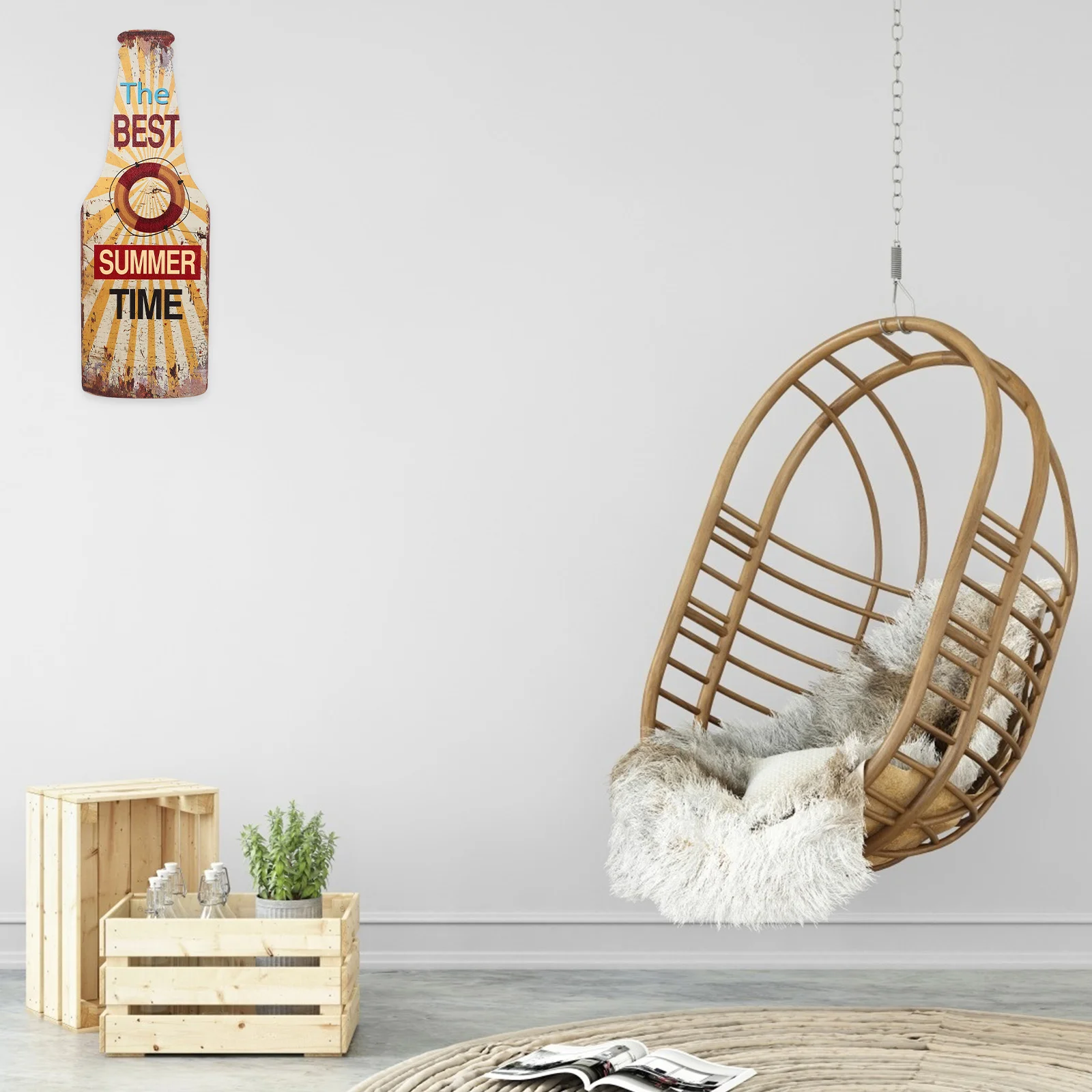 

Wooden Hanging Ornament Ocean Decor Summer Beach Decorations For Home Beer Bottle Hawaiian Plaque Wedding