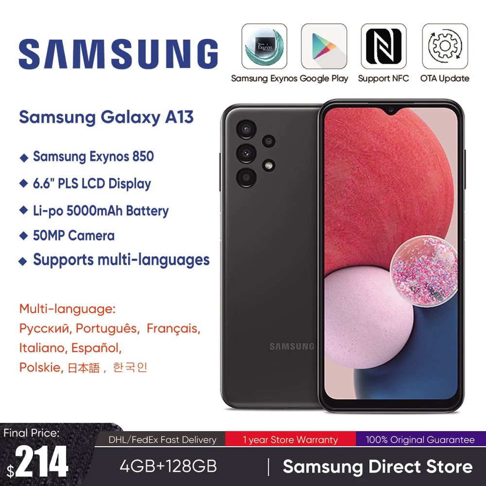 Samsung Galaxy A13 Smartfon S Vosmiyadernym Processorom Exynos 850 5000 Mach 15 Vt Aliekspress