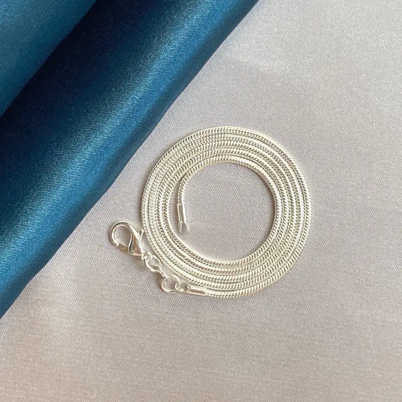 

Fashion S925 Sterling Silver 1MM/2MM/3MM Snake Chain Necklace For Women Men Charm Necklace Wedding Party Gifts Jewelry