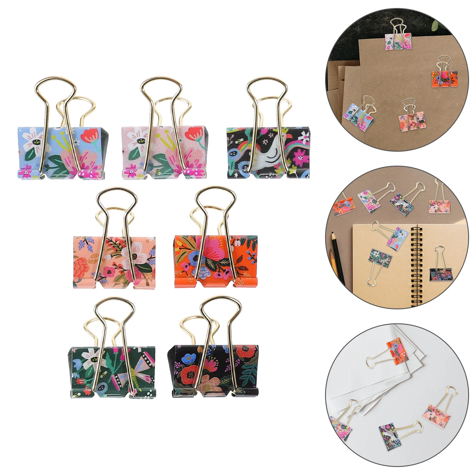 

7 Pcs Bookmarks Paper Clamps Miniature Binder Clip Large Clips Jumbo Stainless Steel Small Bookmarked