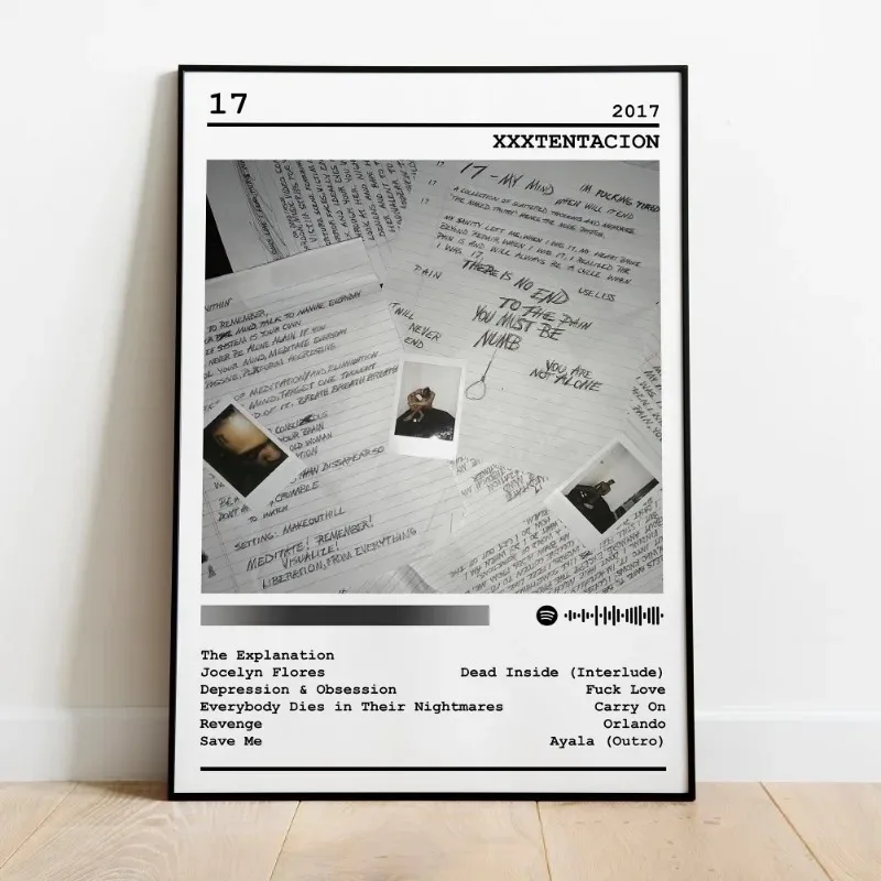 XX-Tentacion Rock-Rap Обложка альбома Художественный принт на холсте Без рамы