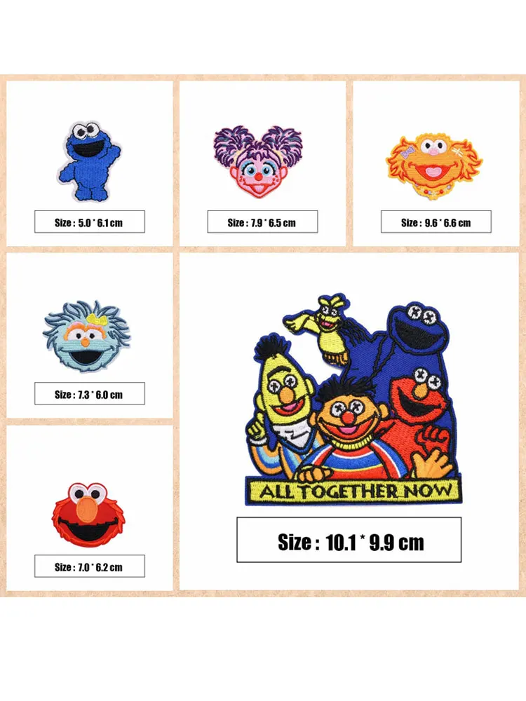 

Sesame Street Cookies COOKIE MONSTER ELMO BIG BIRD COOKIE MONSTER ELMO BIG BIRD Patches for Clothing Sewing Supplies Patch