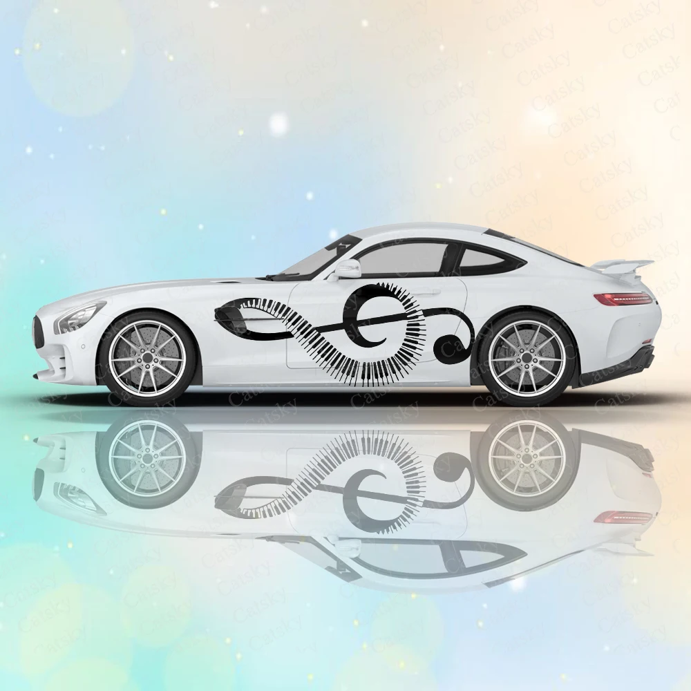 Музыкальная клавиатура пианино наклейки на кузов автомобиля Виниловая наклейка