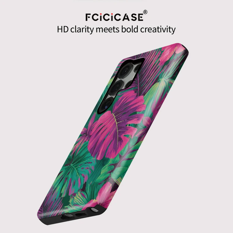 Фото Чехол для телефона Fcicicase Leaves для Samsung Galaxy S24 S23 S20 FE Plus S25 Ultra A36 A56 A26 A16 5G, акриловый противоударный чехол для ПК №5