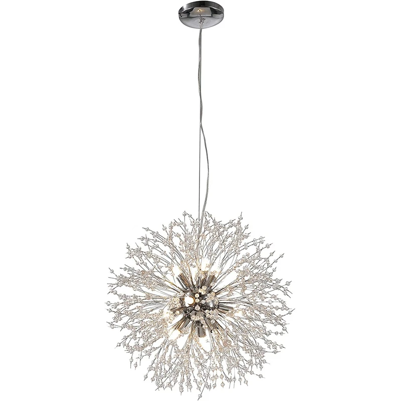 Chandeliers Firework LED Vintage Metal Crystal Pendant Lighting Ceiling Light For Dining Rooms Living Room Bedroom-ABUX