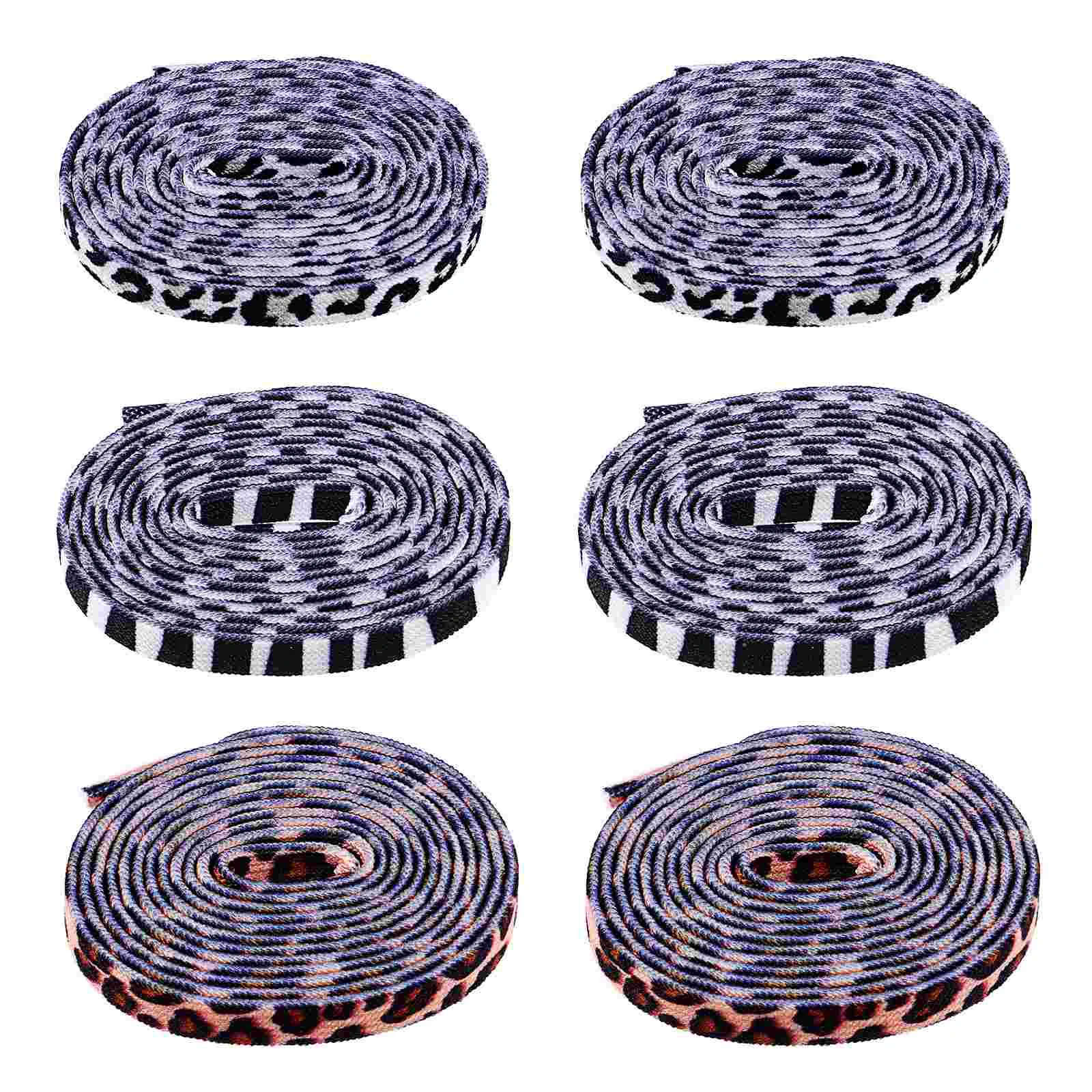 Shoelace Boot Laces Elastic Shoestring Animal Pattern Shoelaces Sports Stretchy Black Sneakers Flexible Leopard