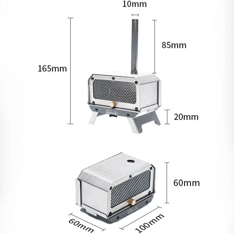 Мини-дровая печь GOOUT STRINGHILL из нержавеющей стали складная портативная уличная