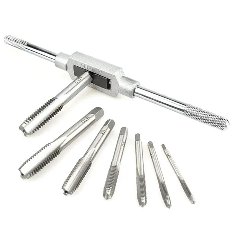 

M3-M12 Tap Wrench Drill Set Hand Tapping Tools Metric Screw Thread Tap Twist Drill Bit Wrench Set Screw Thread Tap Holder