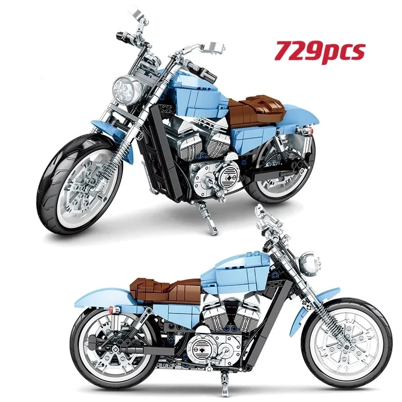 

729PCS City technical MOC Motorcycle Supercar Model Building Blocks DIY Mechanic locomotive Racing Car Bricks Toys For Kids