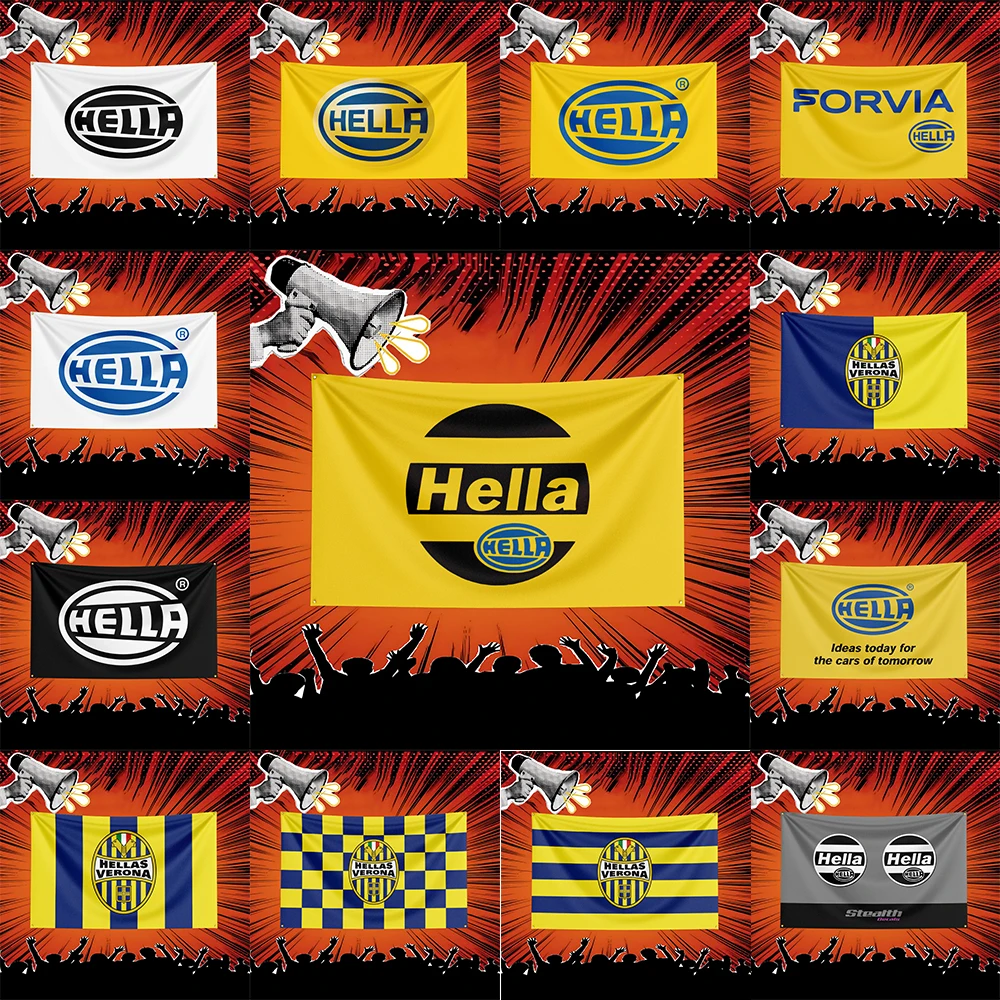 Фото Флаг Hella Auto Parts из полиэстера для декора стен гаража или мастерской, подарок для механика №1