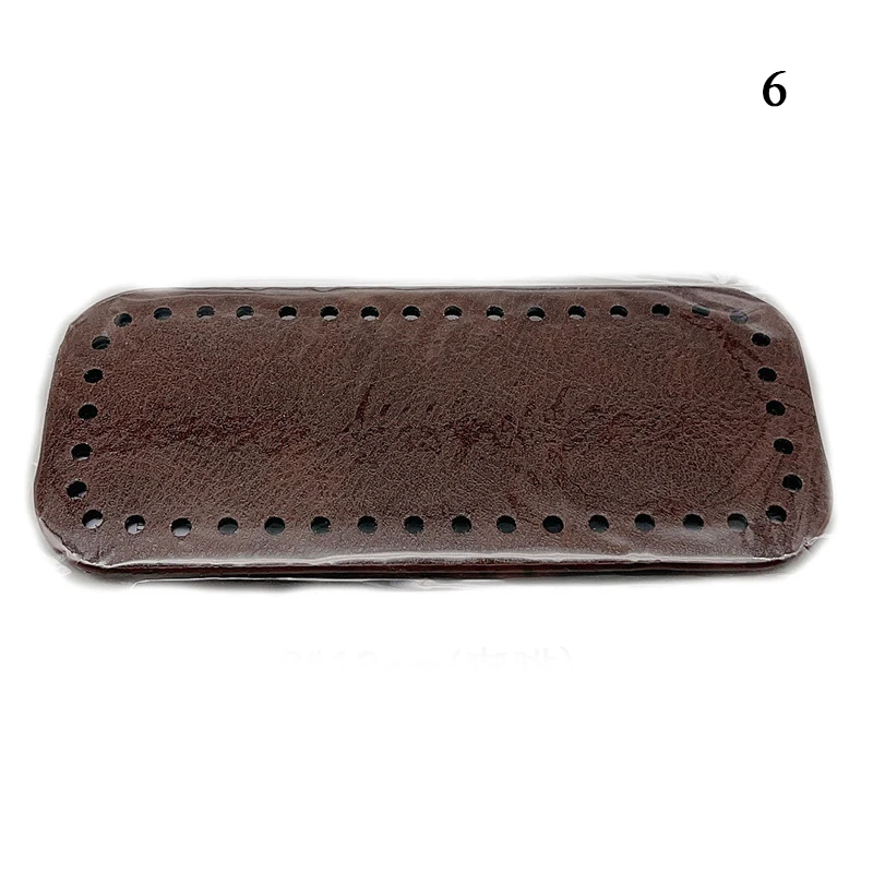 18x8cm Long Bottom For Knitted Bag PU Leather Bag Base Handmade Bottom With Holes DIY Crochetbag Bottom Bag Making Accessory
