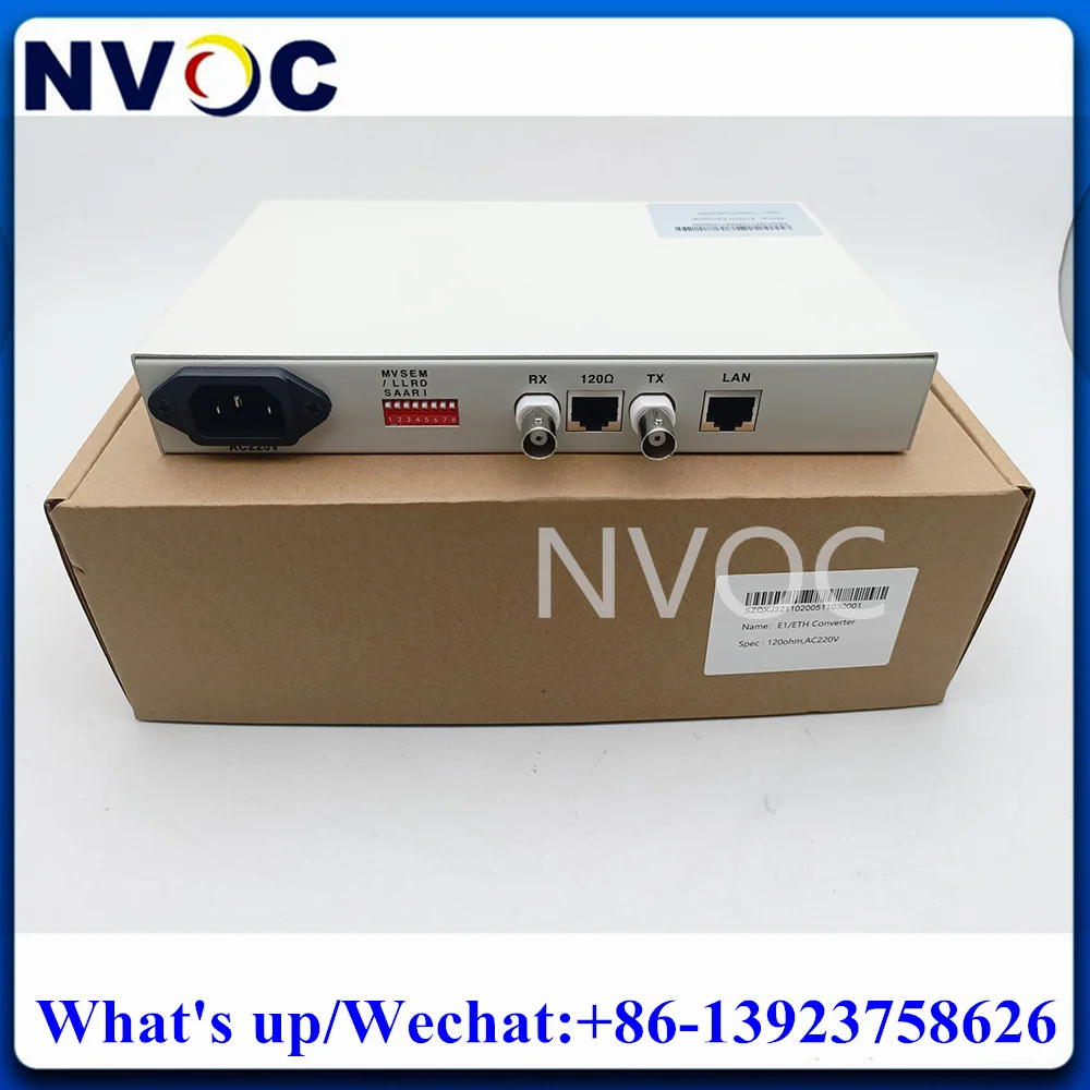 Unframed 1FE Ethernet to E1 Converter,2M Transparent Conversion,10/100 Adaptive,VLAN, DeskTop,AC220V or 48V Double Power Supply