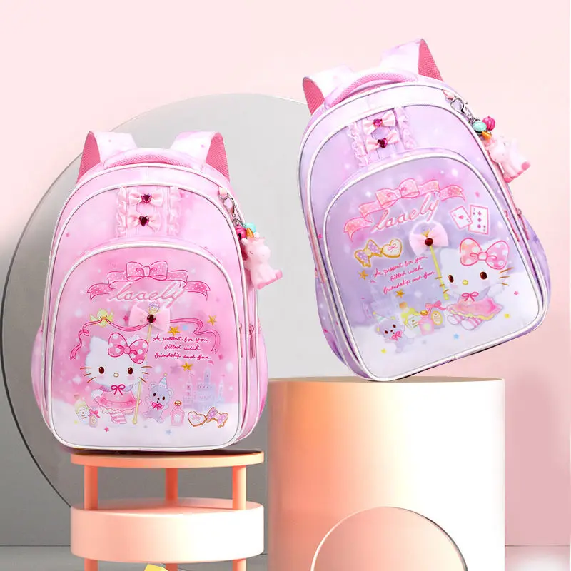 

Sanrio Hello Kitty Bag Primary School Student Schoolbag Children Portable Burden Alleviation Kindergarten Cartoon Cute Backpack