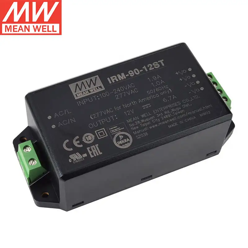 IRM-90-12ST 12 В 6 7 А 90 Вт AC-DC meanwell PCB-Mount Зеленый модуль питания Импульсный источник с