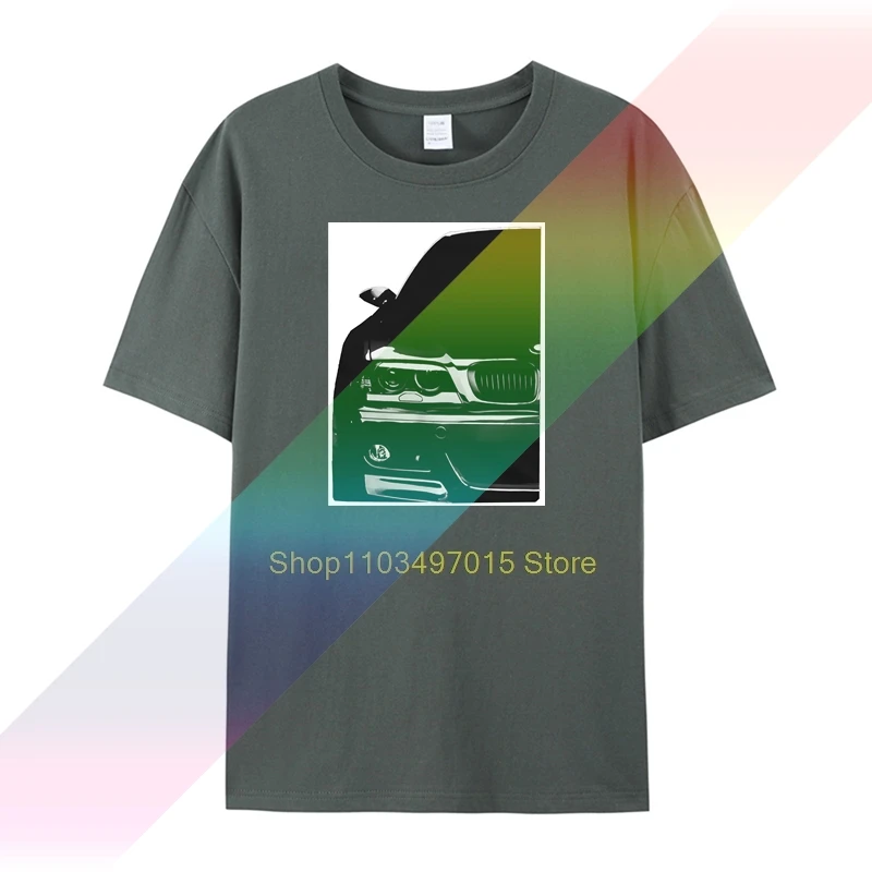 E46 M3 Футболка Deisgn для мужчин Тюнинг Гоночный автомобиль Автоспорт Хлопковая