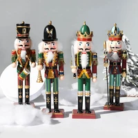 creative nordic nutcracker puppet tin soldier wood walnut retro christmas home ornament statue sculpture holiday gift practical