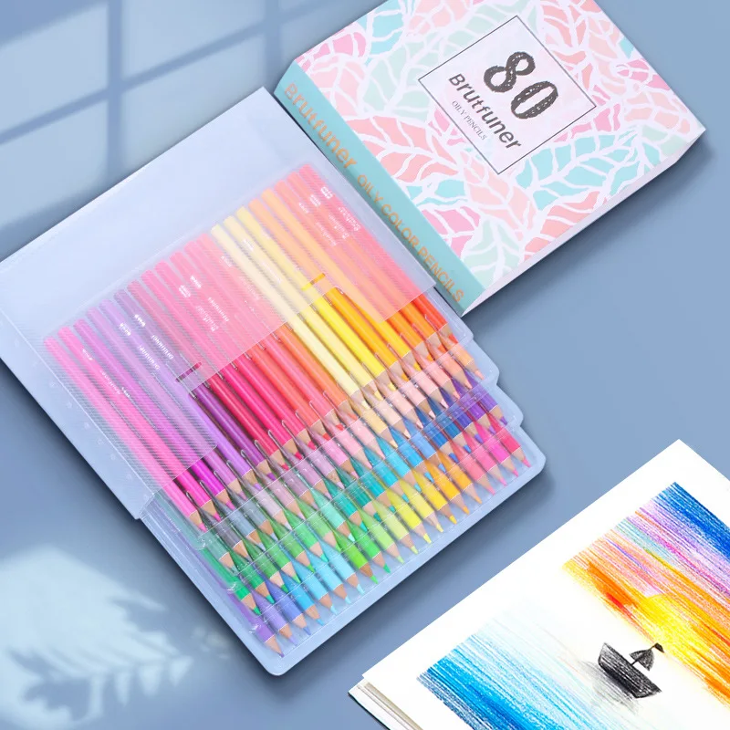 Ceny 80 Color Macaron Color Pencil Set Professional Drawing Pen Comic Sketch Design Stroke Pen School Stationery Art Supplies