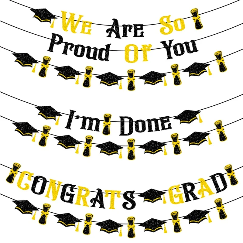 

We are So Proud of You Banner Graduation Party Decorations 2023 with Graduation CapDiploma banner or Congratulations Grad Party