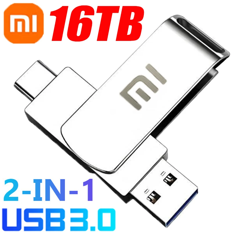

Xiaomi U Disk 16TB USB 3.0 High Speed Pen Drive 8TB 4TB Transfer Metal Memory Card SSD Pendrive Flash Drive Memoria USB Stick