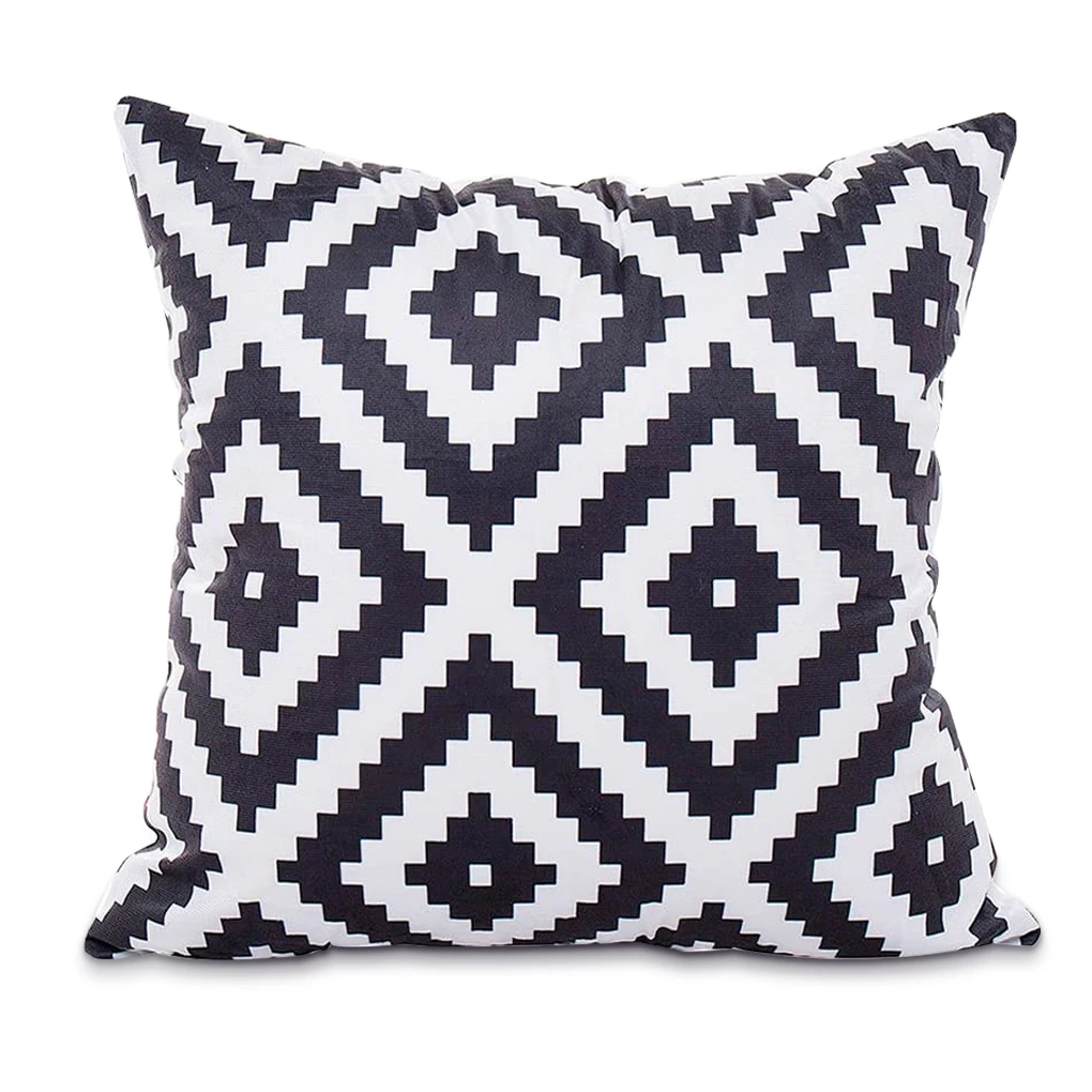 

Modern Minimalist Striped Plush Pillow Case Geometric Pattern Cover Fashion Black White Pillowcase Bedding Style 3
