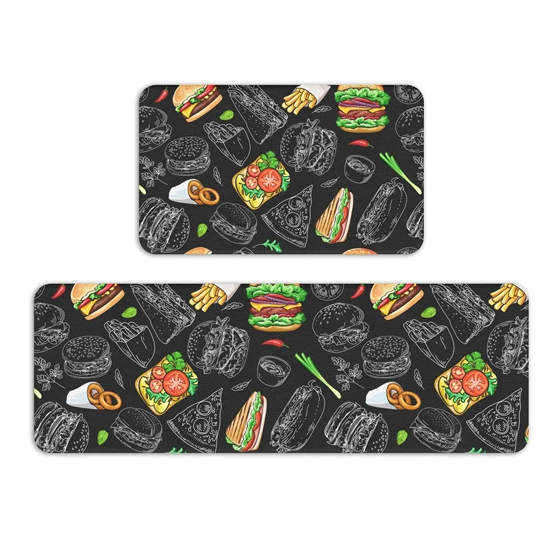 

BESTPRO PU Leather Home Kitchen Mats Non-slip Entrance Door Mats Oilproof Pvc Foot Mats Rugs for Living Room Bedroom Bathroom