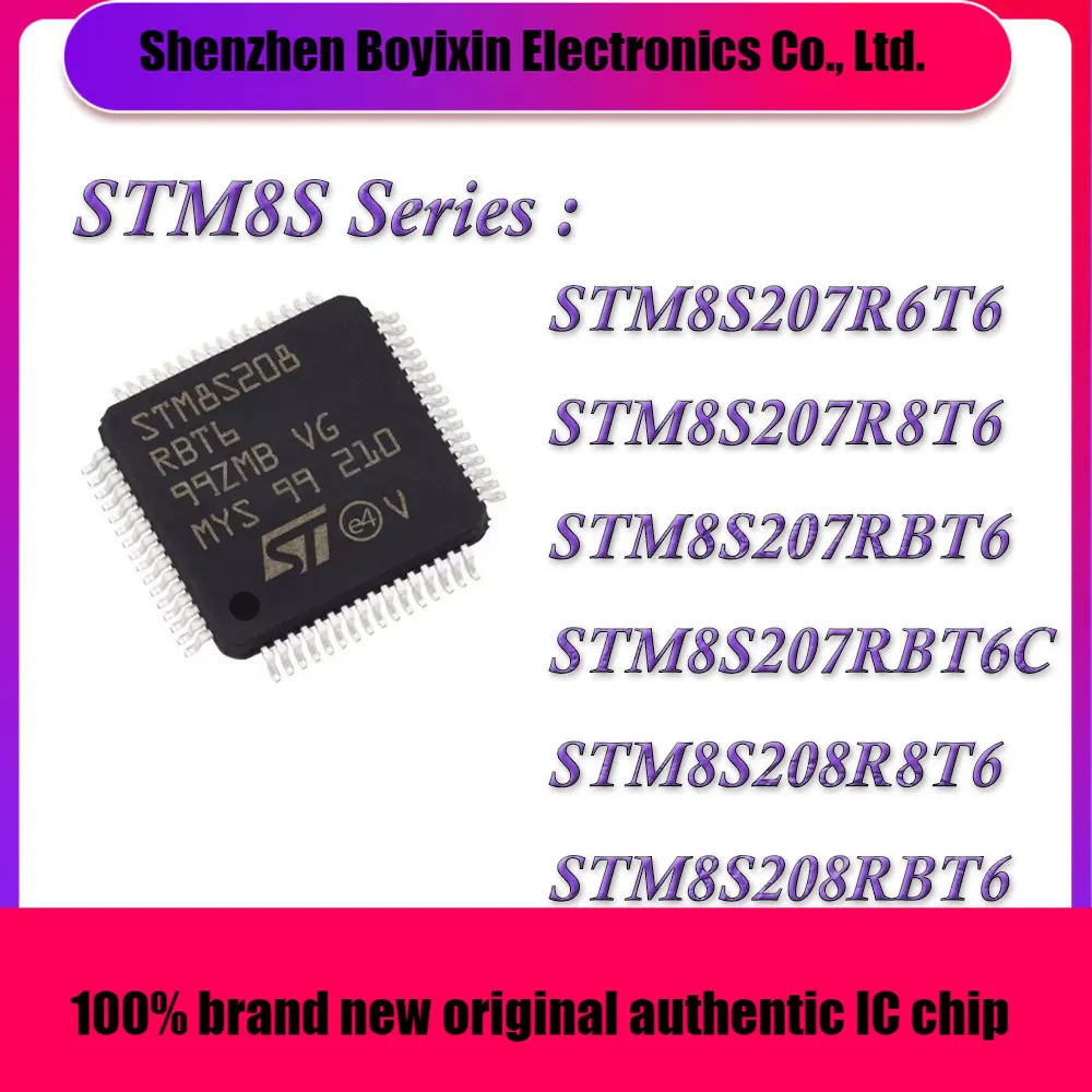 

STM8S207R6T6 STM8S207R8T6 STM8S207RBT6 STM8S207RBT6C STM8S208R8T6 STM8S208RBT6 STM8S207 STM8S208 STM8 STM IC MCU Chip LQFP-64