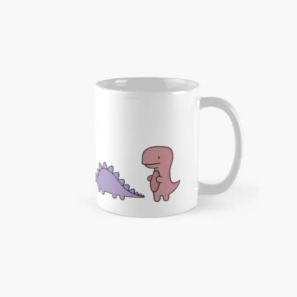 

Dinosaur Illustrations Classic Mug Handle Round Picture Simple Cup Drinkware Image Printed Coffee Photo Tea Gifts Design