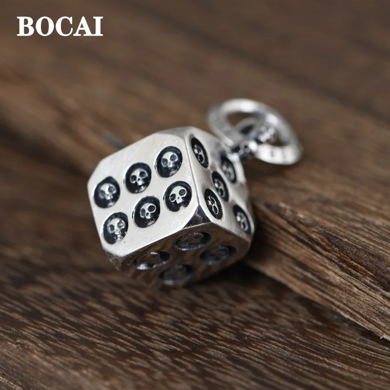 Новинка 100% подвеска BOCAI в виде черепа стиле панк серебро пробы