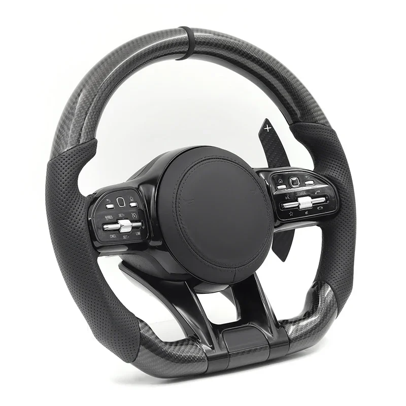 Фото Карбоновый автомобильный руль, полный комплект для Mercedes Benz AMG A B C E S G V Cls Glc Gle Gls Gla Cla Glk Slc W204 W205 W212 W222 W221 №2