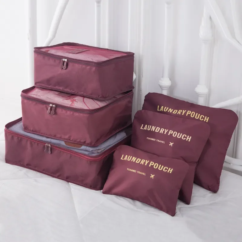 

6 Piece Set Travel Organizer Storage Bags Suitcase Packing Set Storage Cases Portable Luggage Organizer Clothes Shoe Tidy Pouch