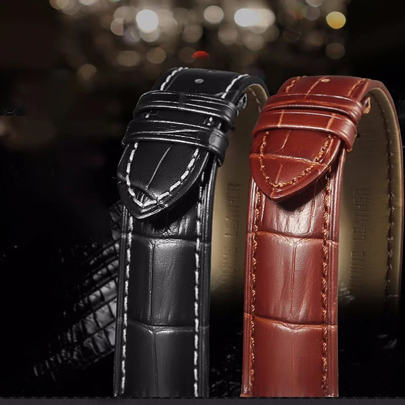 Universal Replacement Leather Watch Strap High-quality Cowhide Strap Pin Butterfly Buckle Watch Band 12mm 14mm 18mm with Tool
