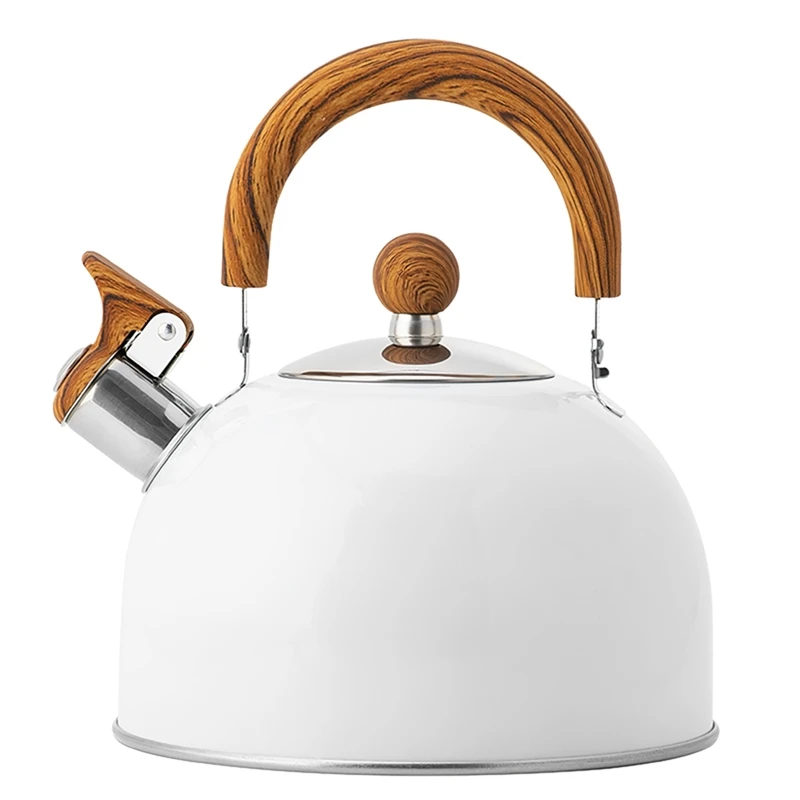 

Wate Kettle Stainless Steel Boil White 2.5L Whistle Pot Folding handle Hemispherical Induction Cooker Household Kitchen Supplies