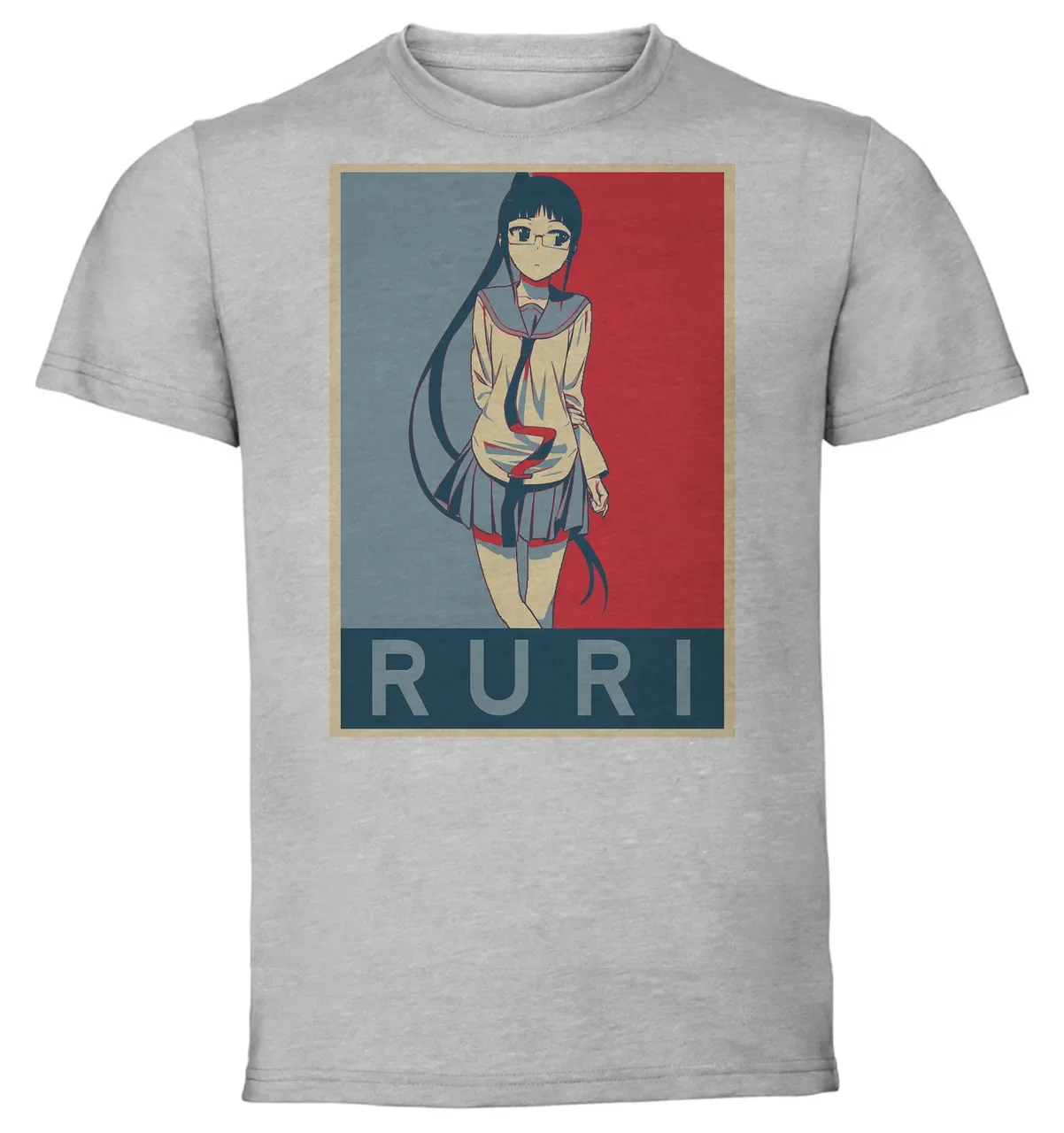 Футболка унисекс серая пропаганда Nisekoi Ruri Miyamoto