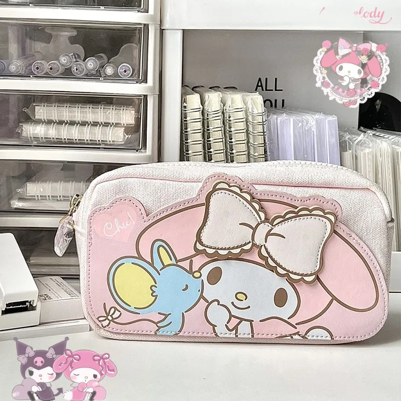 

Кавайная сумка для карандашей Mymelody аниме мультяшная кукла полиуретановая холщовая прошивка вместительная Студенческая сумка для хранения канцелярских принадлежностей детский подарок
