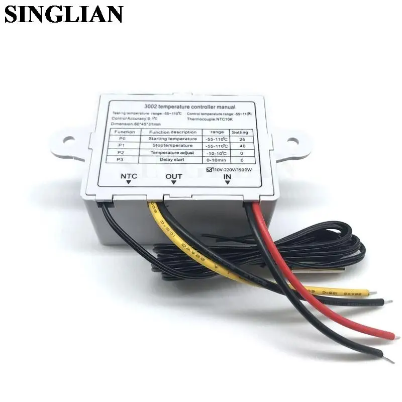 10 шт./лот XH-W3002 микрокомпьютер светодиодный цифровой регулятор температуры