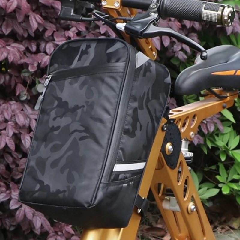 Black Camouflage Bike Bag For Bicycle Accessories Rear Rack Carrier Seat Trunk Backpack